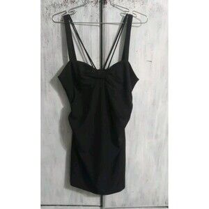 Zara Bow Sleeveless Mini Dress Black Medium Y2K Feminine Whymsigoth